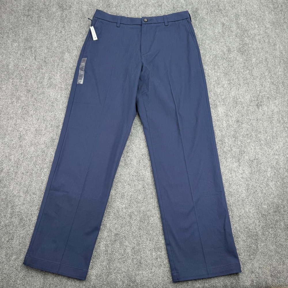Croft & Barrow Pants Mens 34x32‎ (Fits 34x31.5) Navy Classic Fit Stretch NWT